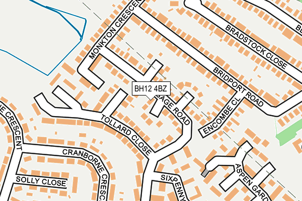 BH12 4BZ map - OS OpenMap – Local (Ordnance Survey) BH12 4BZ map - OS OpenMap – Local (Ordnance Survey)