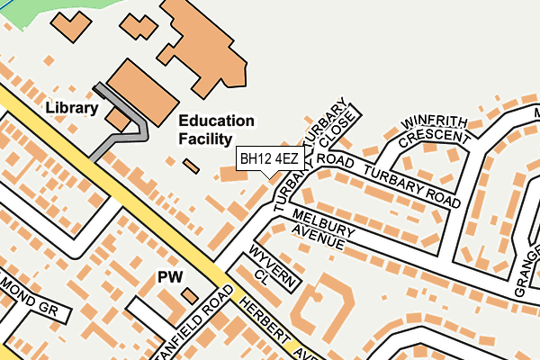 BH12 4EZ map - OS OpenMap – Local (Ordnance Survey)