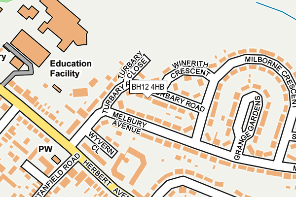 BH12 4HB map - OS OpenMap – Local (Ordnance Survey) BH12 4HB map - OS OpenMap – Local (Ordnance Survey)