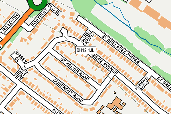 BH12 4JL map - OS OpenMap – Local (Ordnance Survey) BH12 4JL map - OS OpenMap – Local (Ordnance Survey)