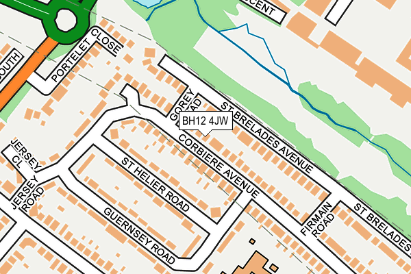 BH12 4JW map - OS OpenMap – Local (Ordnance Survey) BH12 4JW map - OS OpenMap – Local (Ordnance Survey)