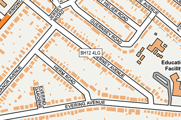 BH12 4LG map - OS OpenMap – Local (Ordnance Survey) BH12 4LG map - OS OpenMap – Local (Ordnance Survey)
