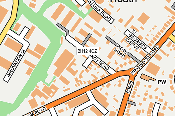 BH12 4QZ map - OS OpenMap – Local (Ordnance Survey) BH12 4QZ map - OS OpenMap – Local (Ordnance Survey)