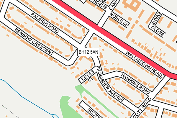BH12 5AN map - OS OpenMap – Local (Ordnance Survey) BH12 5AN map - OS OpenMap – Local (Ordnance Survey)