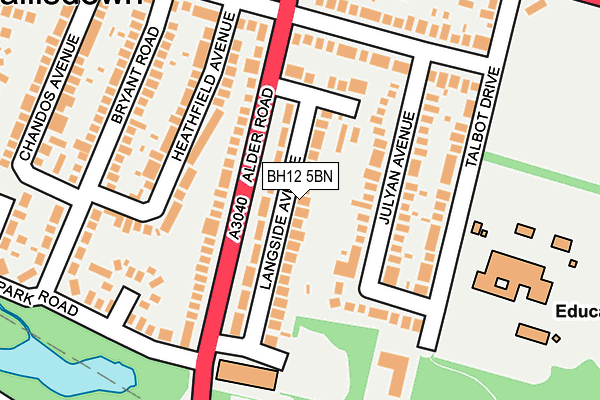BH12 5BN map - OS OpenMap – Local (Ordnance Survey) BH12 5BN map - OS OpenMap – Local (Ordnance Survey)