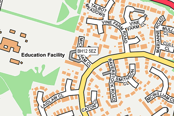 BH12 5EZ map - OS OpenMap – Local (Ordnance Survey)