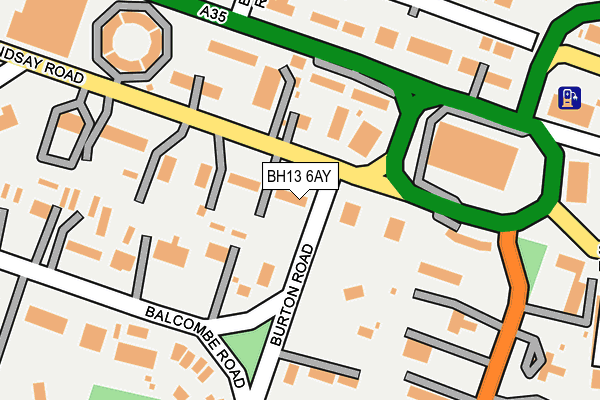 BH13 6AY map - OS OpenMap – Local (Ordnance Survey) BH13 6AY map - OS OpenMap – Local (Ordnance Survey)
