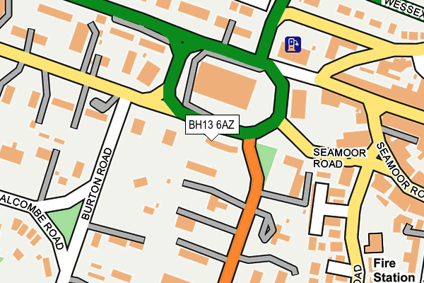 BH13 6AZ map - OS OpenMap – Local (Ordnance Survey) BH13 6AZ map - OS OpenMap – Local (Ordnance Survey)