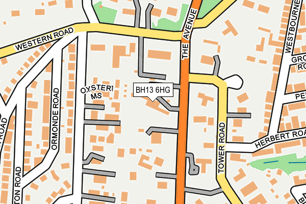 BH13 6HG map - OS OpenMap – Local (Ordnance Survey) BH13 6HG map - OS OpenMap – Local (Ordnance Survey)