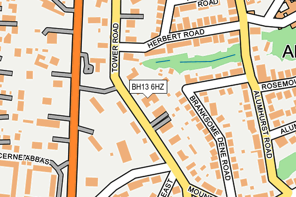 BH13 6HZ map - OS OpenMap – Local (Ordnance Survey) BH13 6HZ map - OS OpenMap – Local (Ordnance Survey)