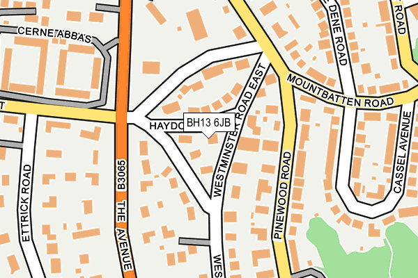 BH13 6JB map - OS OpenMap – Local (Ordnance Survey) BH13 6JB map - OS OpenMap – Local (Ordnance Survey)