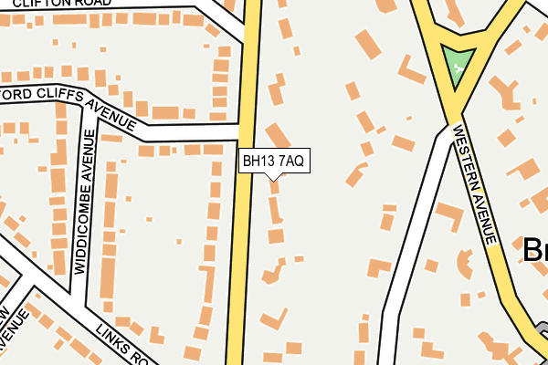 BH13 7AQ map - OS OpenMap – Local (Ordnance Survey) BH13 7AQ map - OS OpenMap – Local (Ordnance Survey)