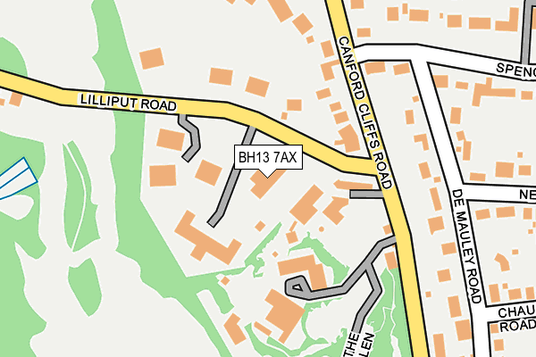 BH13 7AX map - OS OpenMap – Local (Ordnance Survey) BH13 7AX map - OS OpenMap – Local (Ordnance Survey)