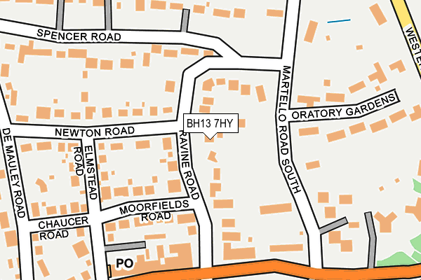 BH13 7HY map - OS OpenMap – Local (Ordnance Survey)