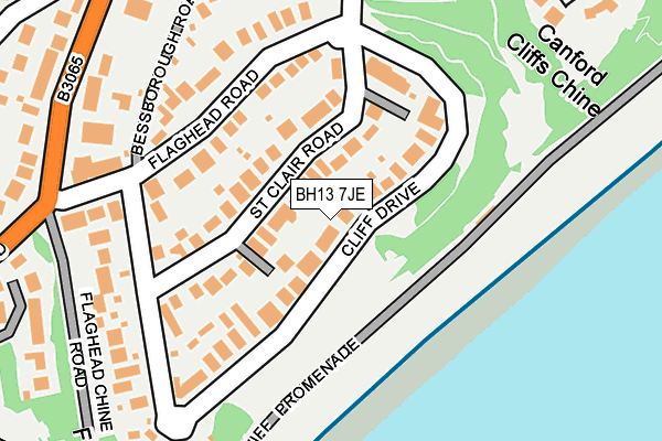 BH13 7JE map - OS OpenMap – Local (Ordnance Survey) BH13 7JE map - OS OpenMap – Local (Ordnance Survey)