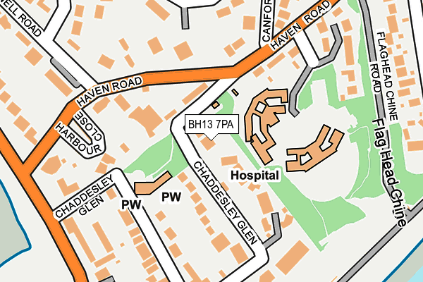 BH13 7PA map - OS OpenMap – Local (Ordnance Survey) BH13 7PA map - OS OpenMap – Local (Ordnance Survey)