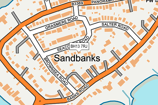 BH13 7RJ map - OS OpenMap – Local (Ordnance Survey)