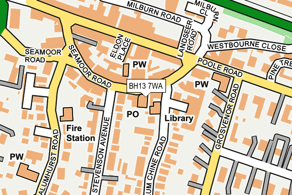 BH13 7WA map - OS OpenMap – Local (Ordnance Survey) BH13 7WA map - OS OpenMap – Local (Ordnance Survey)