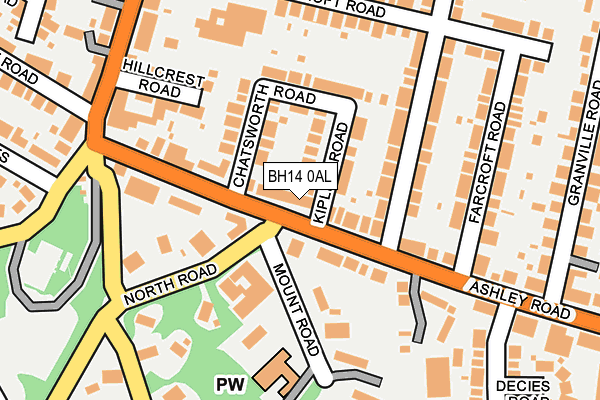 BH14 0AL map - OS OpenMap – Local (Ordnance Survey) BH14 0AL map - OS OpenMap – Local (Ordnance Survey)