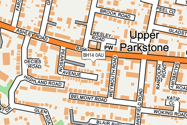 BH14 0AU map - OS OpenMap – Local (Ordnance Survey) BH14 0AU map - OS OpenMap – Local (Ordnance Survey)