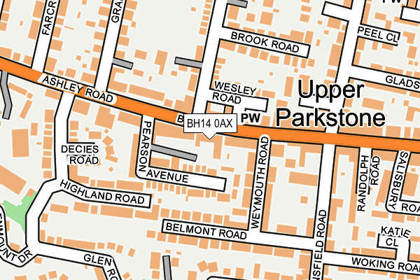 BH14 0AX map - OS OpenMap – Local (Ordnance Survey) BH14 0AX map - OS OpenMap – Local (Ordnance Survey)