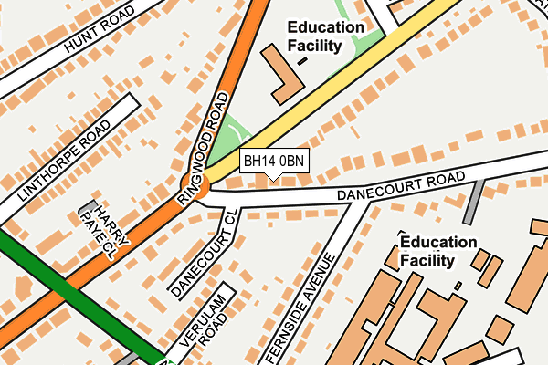 BH14 0BN map - OS OpenMap – Local (Ordnance Survey) BH14 0BN map - OS OpenMap – Local (Ordnance Survey)