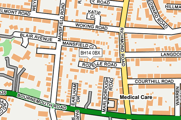 BH14 0BX map - OS OpenMap – Local (Ordnance Survey) BH14 0BX map - OS OpenMap – Local (Ordnance Survey)