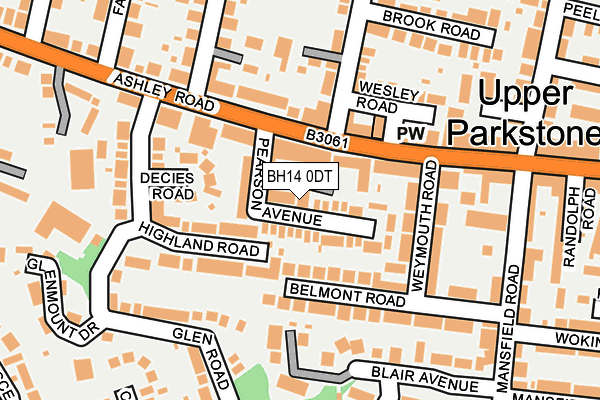 BH14 0DT map - OS OpenMap – Local (Ordnance Survey) BH14 0DT map - OS OpenMap – Local (Ordnance Survey)