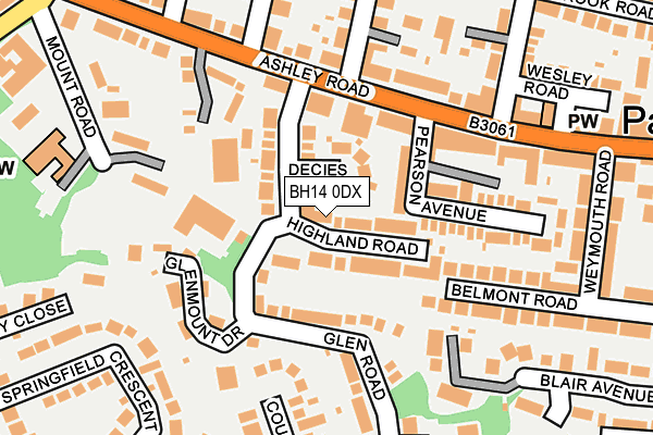 BH14 0DX map - OS OpenMap – Local (Ordnance Survey) BH14 0DX map - OS OpenMap – Local (Ordnance Survey)