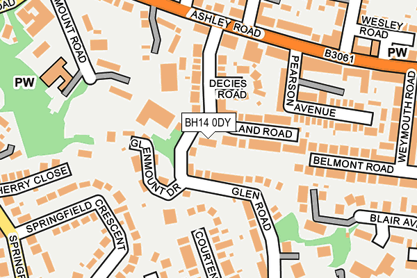 BH14 0DY map - OS OpenMap – Local (Ordnance Survey) BH14 0DY map - OS OpenMap – Local (Ordnance Survey)