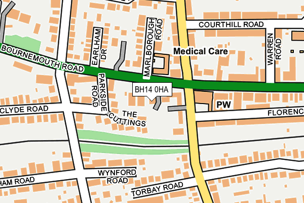 BH14 0HA map - OS OpenMap – Local (Ordnance Survey) BH14 0HA map - OS OpenMap – Local (Ordnance Survey)