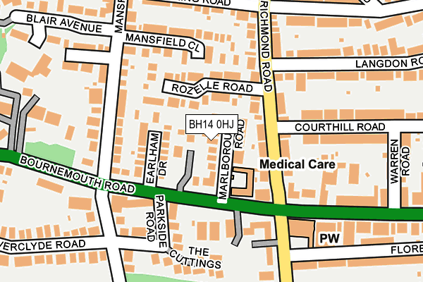 BH14 0HJ map - OS OpenMap – Local (Ordnance Survey) BH14 0HJ map - OS OpenMap – Local (Ordnance Survey)