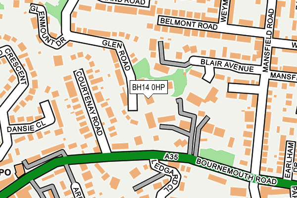 BH14 0HP map - OS OpenMap – Local (Ordnance Survey) BH14 0HP map - OS OpenMap – Local (Ordnance Survey)