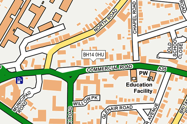 BH14 0HU map - OS OpenMap – Local (Ordnance Survey) BH14 0HU map - OS OpenMap – Local (Ordnance Survey)