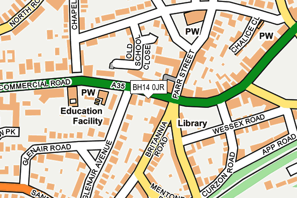BH14 0JR map - OS OpenMap – Local (Ordnance Survey) BH14 0JR map - OS OpenMap – Local (Ordnance Survey)