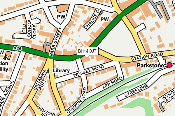 BH14 0JT map - OS OpenMap – Local (Ordnance Survey) BH14 0JT map - OS OpenMap – Local (Ordnance Survey)