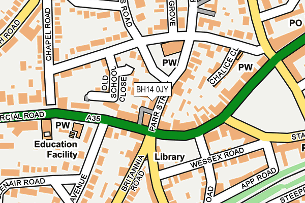 BH14 0JY map - OS OpenMap – Local (Ordnance Survey) BH14 0JY map - OS OpenMap – Local (Ordnance Survey)