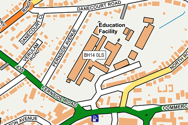 BH14 0LS map - OS OpenMap – Local (Ordnance Survey) BH14 0LS map - OS OpenMap – Local (Ordnance Survey)