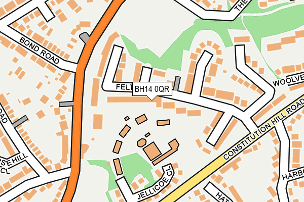 BH14 0QR map - OS OpenMap – Local (Ordnance Survey) BH14 0QR map - OS OpenMap – Local (Ordnance Survey)