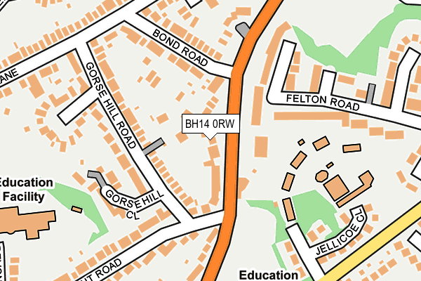 BH14 0RW map - OS OpenMap – Local (Ordnance Survey) BH14 0RW map - OS OpenMap – Local (Ordnance Survey)