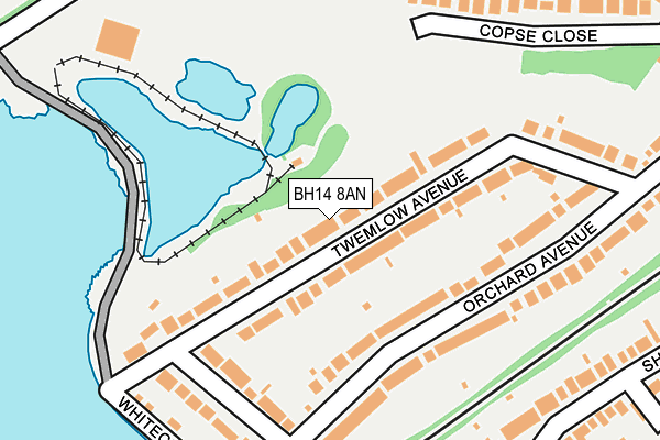 BH14 8AN map - OS OpenMap – Local (Ordnance Survey) BH14 8AN map - OS OpenMap – Local (Ordnance Survey)