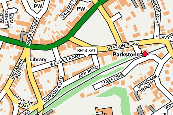 BH14 8AT map - OS OpenMap – Local (Ordnance Survey) BH14 8AT map - OS OpenMap – Local (Ordnance Survey)