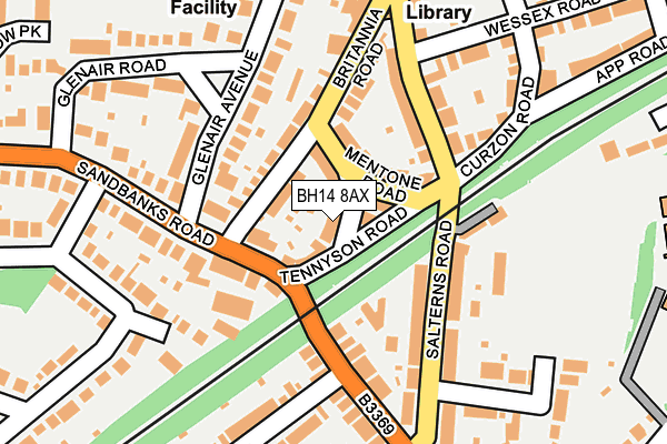 BH14 8AX map - OS OpenMap – Local (Ordnance Survey) BH14 8AX map - OS OpenMap – Local (Ordnance Survey)