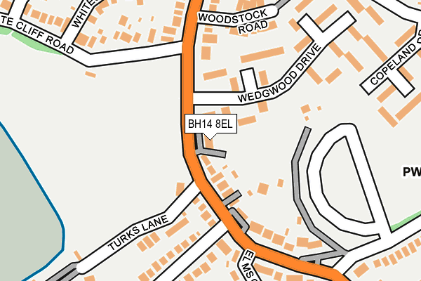 BH14 8EL map - OS OpenMap – Local (Ordnance Survey) BH14 8EL map - OS OpenMap – Local (Ordnance Survey)