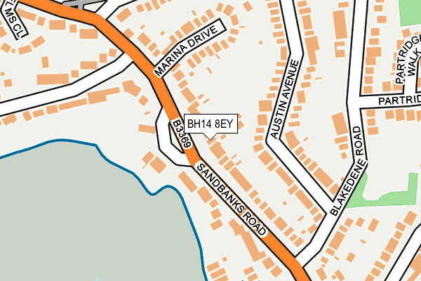 BH14 8EY map - OS OpenMap – Local (Ordnance Survey)