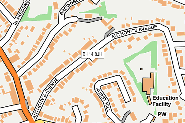 BH14 8JH map - OS OpenMap – Local (Ordnance Survey) BH14 8JH map - OS OpenMap – Local (Ordnance Survey)