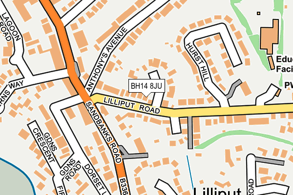 BH14 8JU map - OS OpenMap – Local (Ordnance Survey) BH14 8JU map - OS OpenMap – Local (Ordnance Survey)