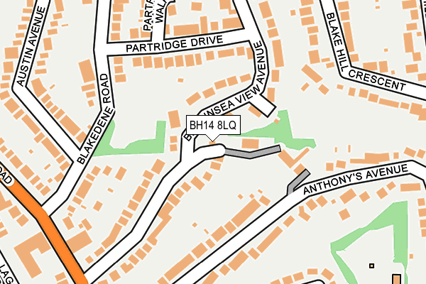 BH14 8LQ map - OS OpenMap – Local (Ordnance Survey) BH14 8LQ map - OS OpenMap – Local (Ordnance Survey)