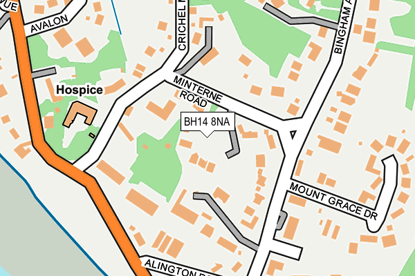 BH14 8NA map - OS OpenMap – Local (Ordnance Survey) BH14 8NA map - OS OpenMap – Local (Ordnance Survey)