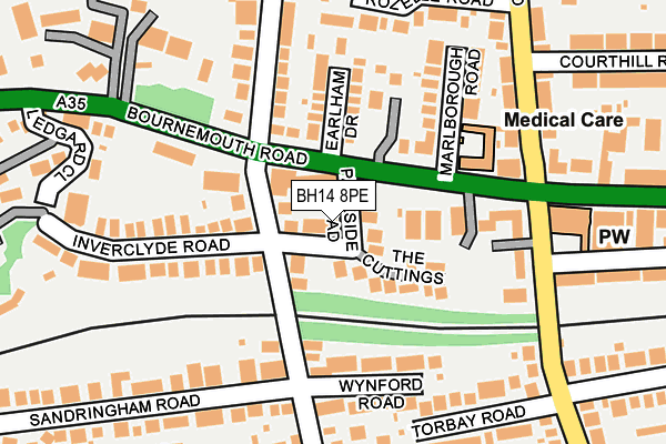 BH14 8PE map - OS OpenMap – Local (Ordnance Survey) BH14 8PE map - OS OpenMap – Local (Ordnance Survey)